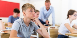 teenagers in a classroom setting